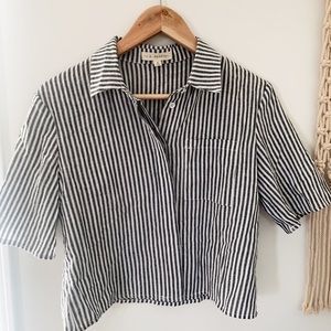 button down stripe top